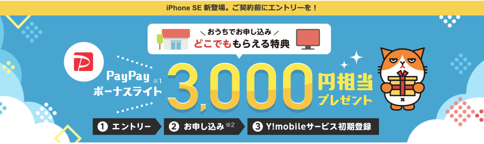 payPayボーナスライト3,000円相当プレゼント